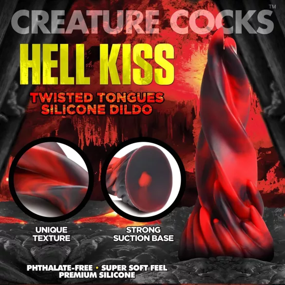 Creature Cocks Hell Kiss - vriden silikon­dildo - 19 cm (röd)
