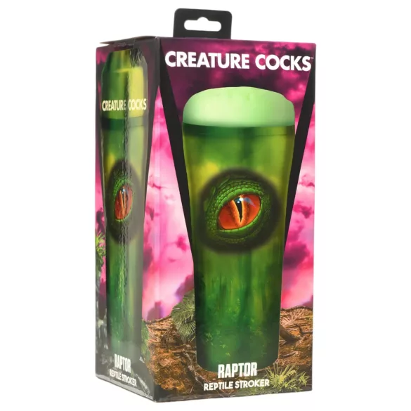 Creature Cocks Raptor - reptilfitta i hylsa (svart-grön)