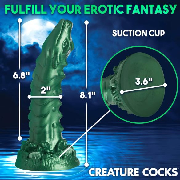 Creature Cocks - dildo med ådror - silikon - grön