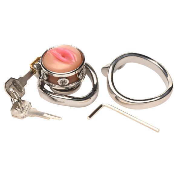 XR Brands - penisbur med masturbator - metall - silver