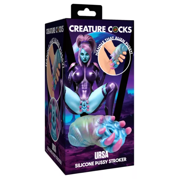 Creature Cocks Ursa - masturbator alien silikon blå-rosa