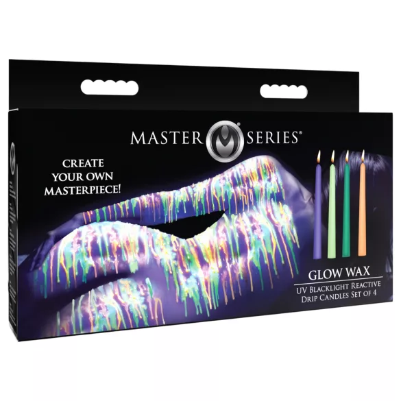 XR Brands - UV-reaktiv BDSM kroppsljus - färgade 4-pack