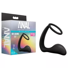 Anal Adventures Platinum - analdildo med penisring - svart