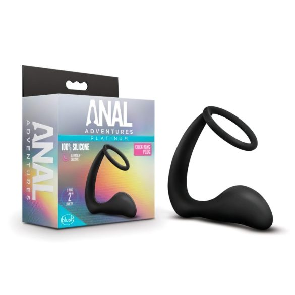 Anal Äventyr Platina - analdildo med penisring (svart)