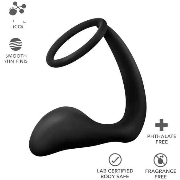 Anal Adventures Platinum - analdildo med penisring - svart