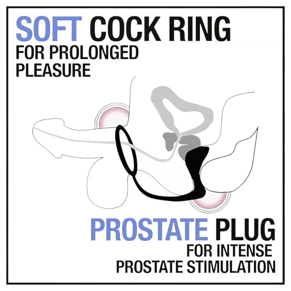 Anal Adventures Platinum - analdildo med penisring - svart