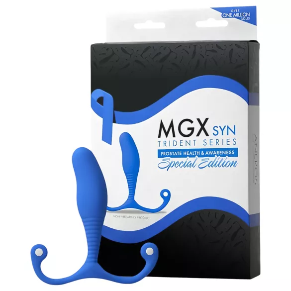 Aneros MGX Syn Trident - prostatadildo - silikon - blå