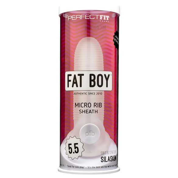 Fat Boy Micro Ribbed - penismanteln 15cm - vit