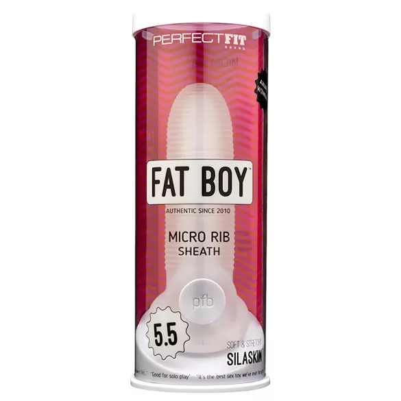 Perfect Fit - Fat Boy Micro Ribbed - penishylsa (15 cm, vit)