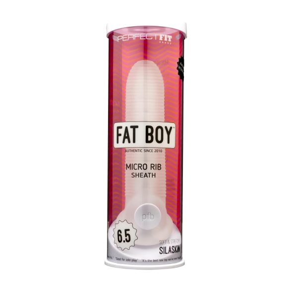 Fat Boy Micro Ribbed - penismantel (17 cm) - vit