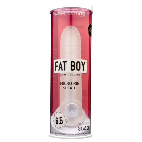 Perfect Fit - Fat Boy Micro Ribbed - penishylsa (17 cm, vit)