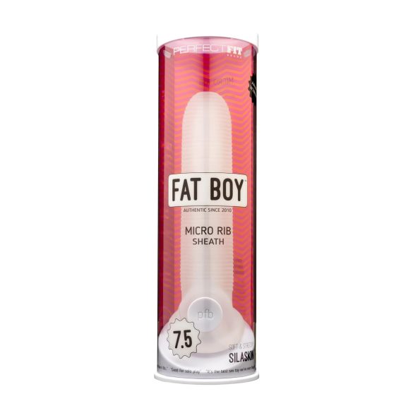 Fat Boy Micro Ribbed - penishölje (19 cm) - vit