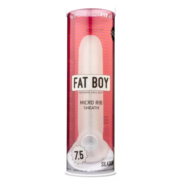 Perfect Fit - Fat Boy Micro Ribbed - penishylsa (19 cm, vit)