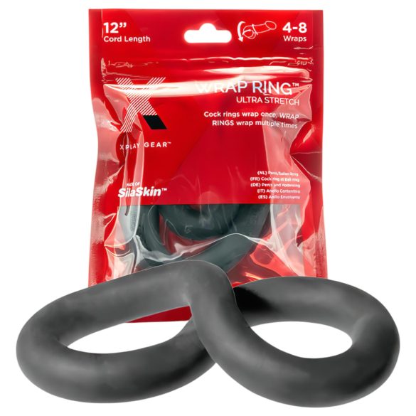 Perfekt Passform Ultra Wrap - svart tjock penisring (30cm)