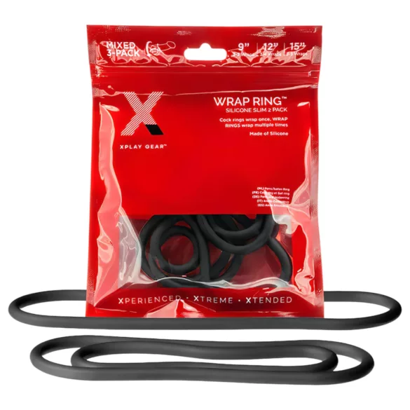 Perfect Fit - penisring set - tunn, svart silikon (3-pack)