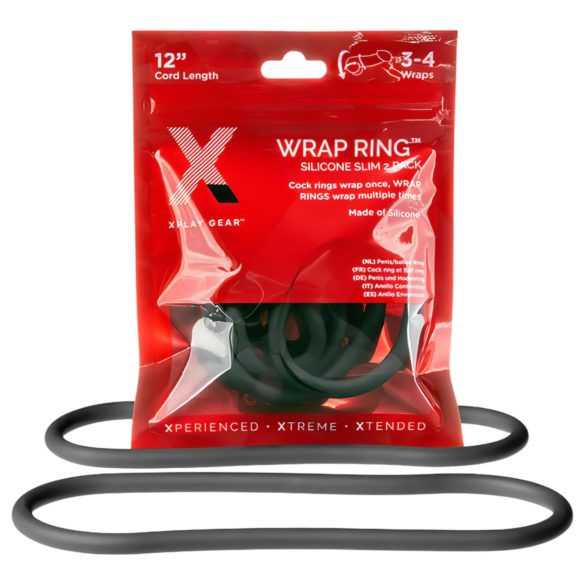 Perfect Fit Slim Wrap 12 - Tunn Penisring - Svart (30cm)