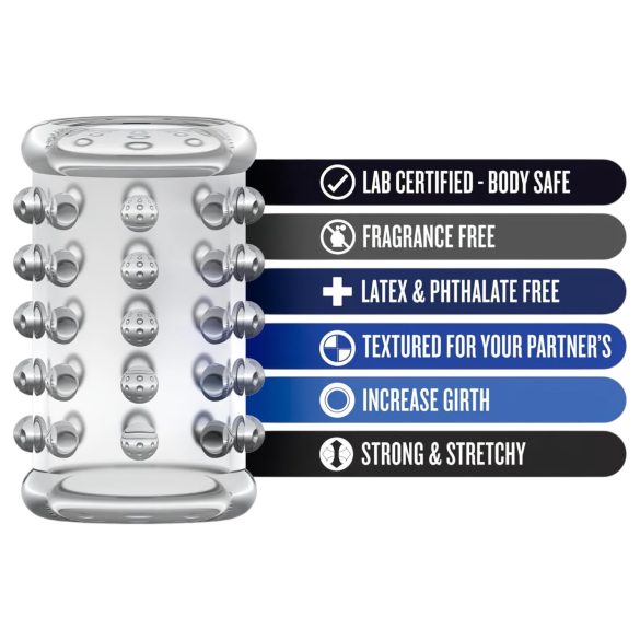 Stay Hard - penismanschett med knottrar - transparent