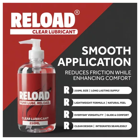 Reload - genomskinligt vattenbaserat glidmedel i pumpflaska (250 ml)