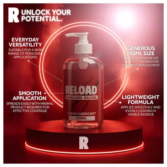 Reload - genomskinligt vattenbaserat glidmedel i pumpflaska (250 ml)