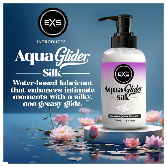EXS AquaGlider Silk - silkeslent vattenbaserat glidmedel i pumpflaska (250 ml)