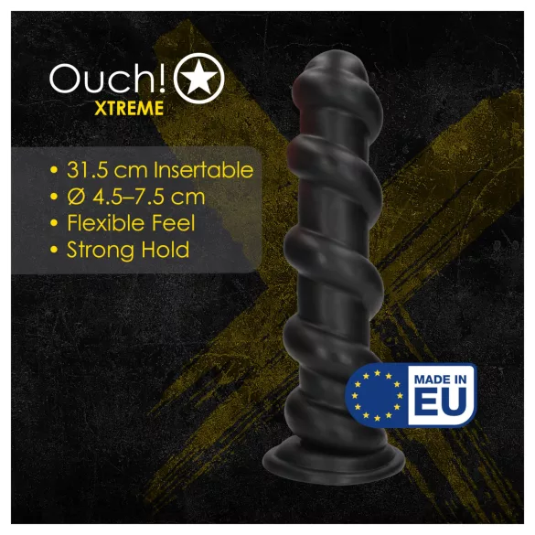 Ouch! Hole Driller - jätteanalplugg (svart) - 31,5 cm