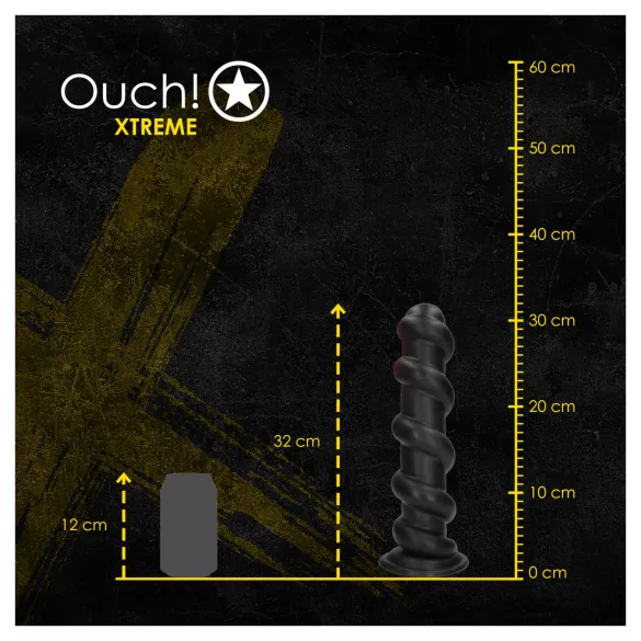 Ouch! Hole Driller - jätteanalplugg (svart) - 31,5 cm