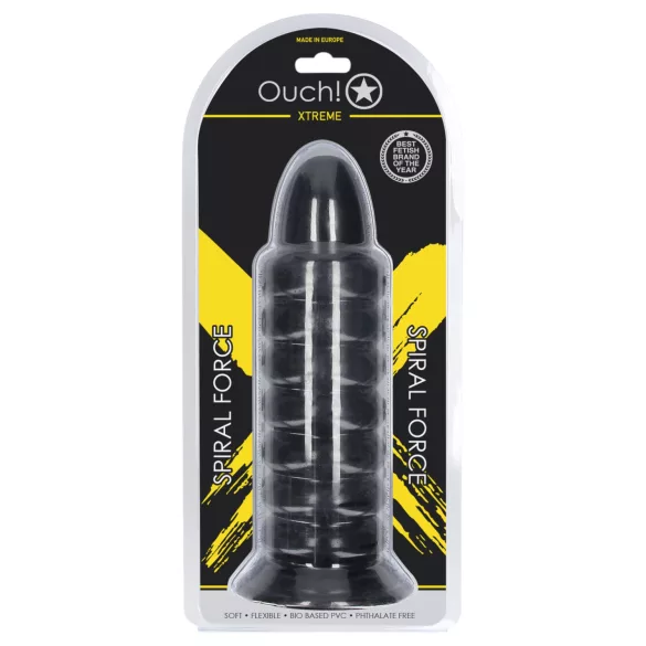 Ouch! Spiral Force - vriden analplug (svart) - 23,5 cm