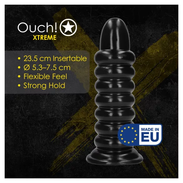 Ouch! Spiral Force - vriden analplug (svart) - 23,5 cm