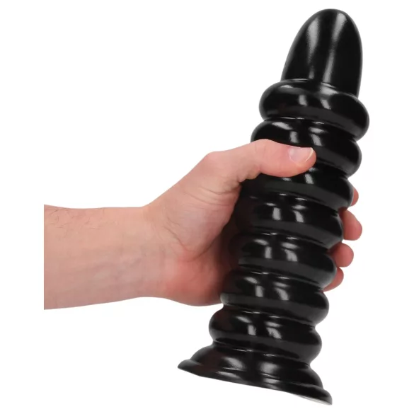 Ouch! Spiral Force - vriden analplug (svart) - 23,5 cm