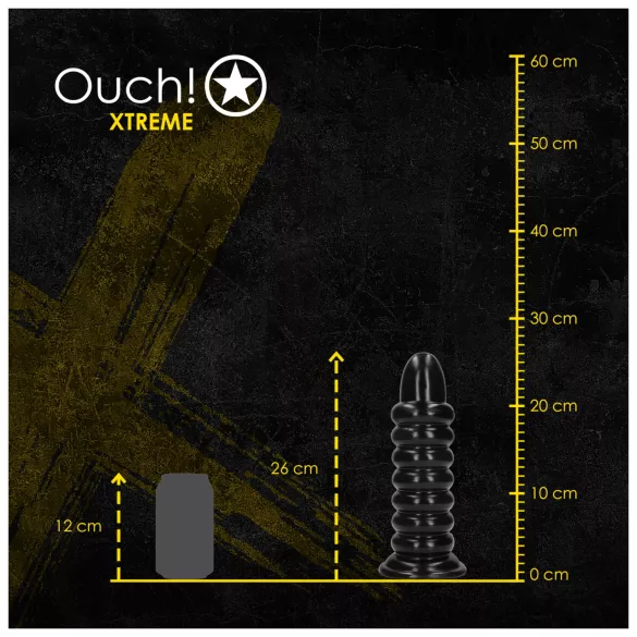 Ouch! Spiral Force - vriden analplug (svart) - 23,5 cm