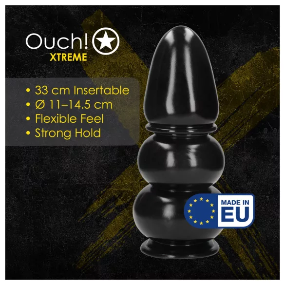 Ouch! Ultra Collosus - extra stor analplugg (svart) - 33 cm