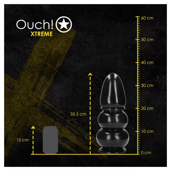 Ouch! Ultra Collosus - extra stor analplugg (svart) - 33 cm