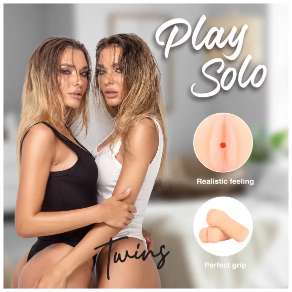 S-Line Twins - realistiska konstgjorda vaginor (hudfärgade) - 2 st