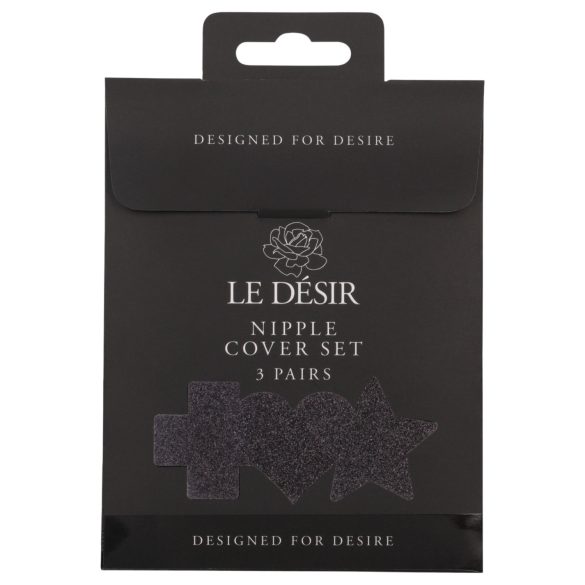 Le Désir - bröstvårtspasties set - 3 par - svart
