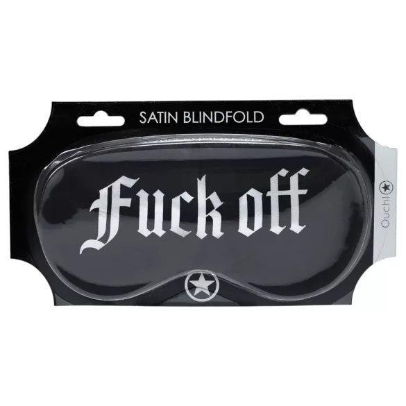 Ouch! - Satängögonmask med texten ”Fuck Off” (svart)