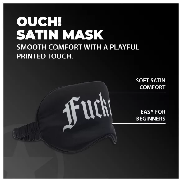 Ouch! - Satängögonmask med texten ”Fuck Off” (svart)