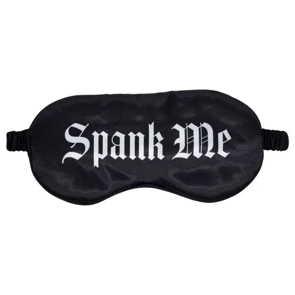 Ouch! - Satengögonmask med texten ”Spank Me” (svart)