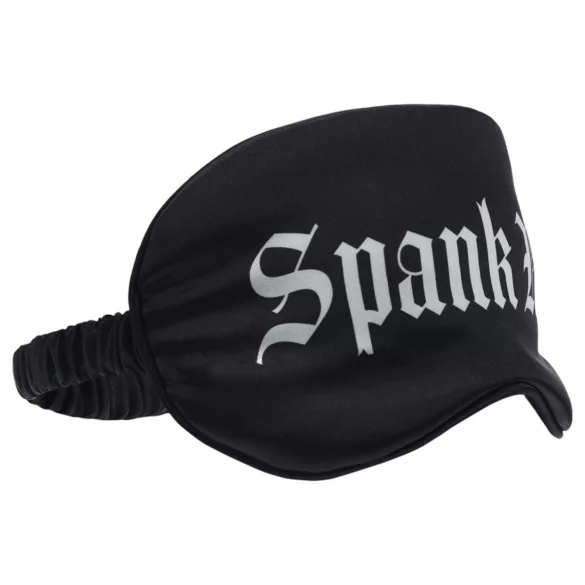 Ouch! - Satengögonmask med texten ”Spank Me” (svart)