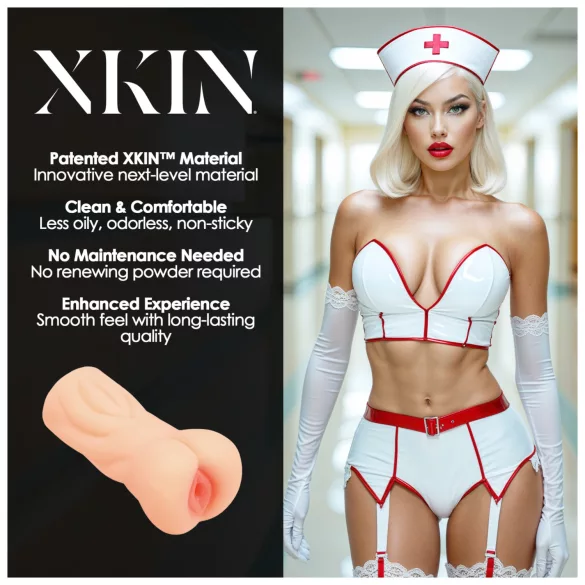 XKIN Tiffany Throatcheck - realistisk konstgjord vagina-masturbator (naturfärg)