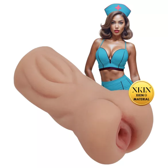 XKIN Naughty Nurse Trixie - realistisk onanidocka med vagina (naturell)