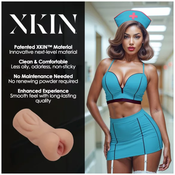 XKIN Naughty Nurse Trixie - realistisk onanidocka med vagina (naturell)