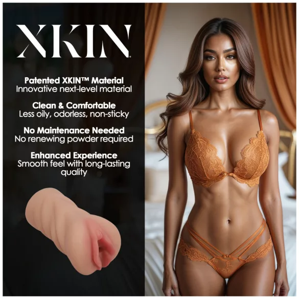 XKIN Honey Celeste - realistisk konstgjord vagina‑masturbator (naturell)