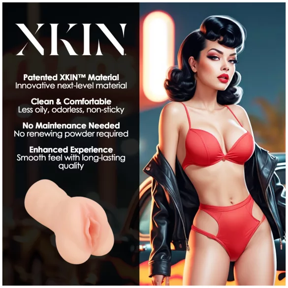 XKIN Greaser Girl Misty - realistisk lösvagina masturbator (naturfärg)