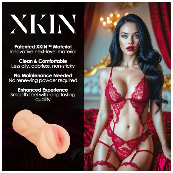 XKIN Seduction Tatiana - verklighetstrogen konstgjord vagina‑masturbator (naturell)