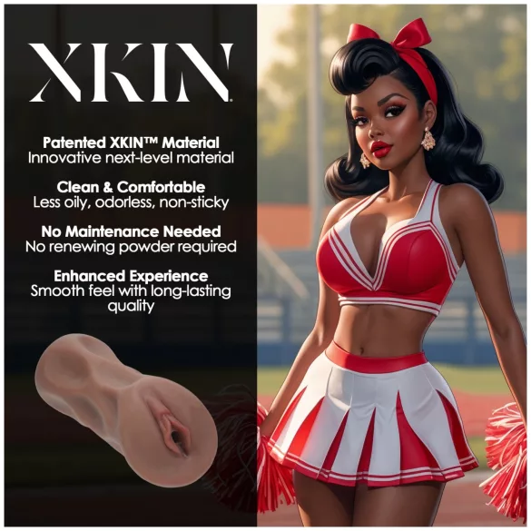 XKIN Cheerleader Cherry - realistisk onanihjälpmedel i form av en vagina (mörk naturfärg)