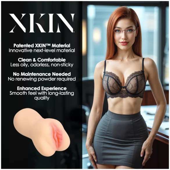 XKIN Amber Blowfiled - realistisk konstgjord vagina‑masturbator (naturfärg)