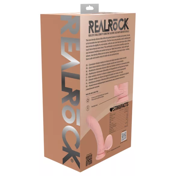 RealRock - realistisk vibrator med dubbel densitet (hudfärgad) - 15 cm
