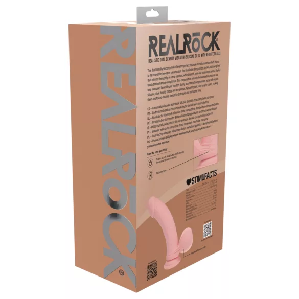 RealRock - verklighetstrogen vibrator med dubbel densitet (hudfärgad) - 20 cm