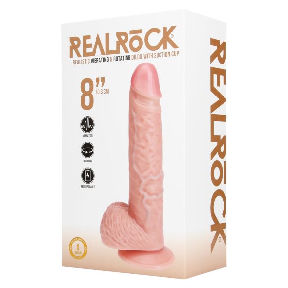 RealRock - roterande vibrator - naturfärg - 20,5 cm