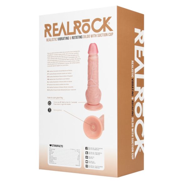 RealRock - roterande vibrator - naturfärg - 20,5 cm